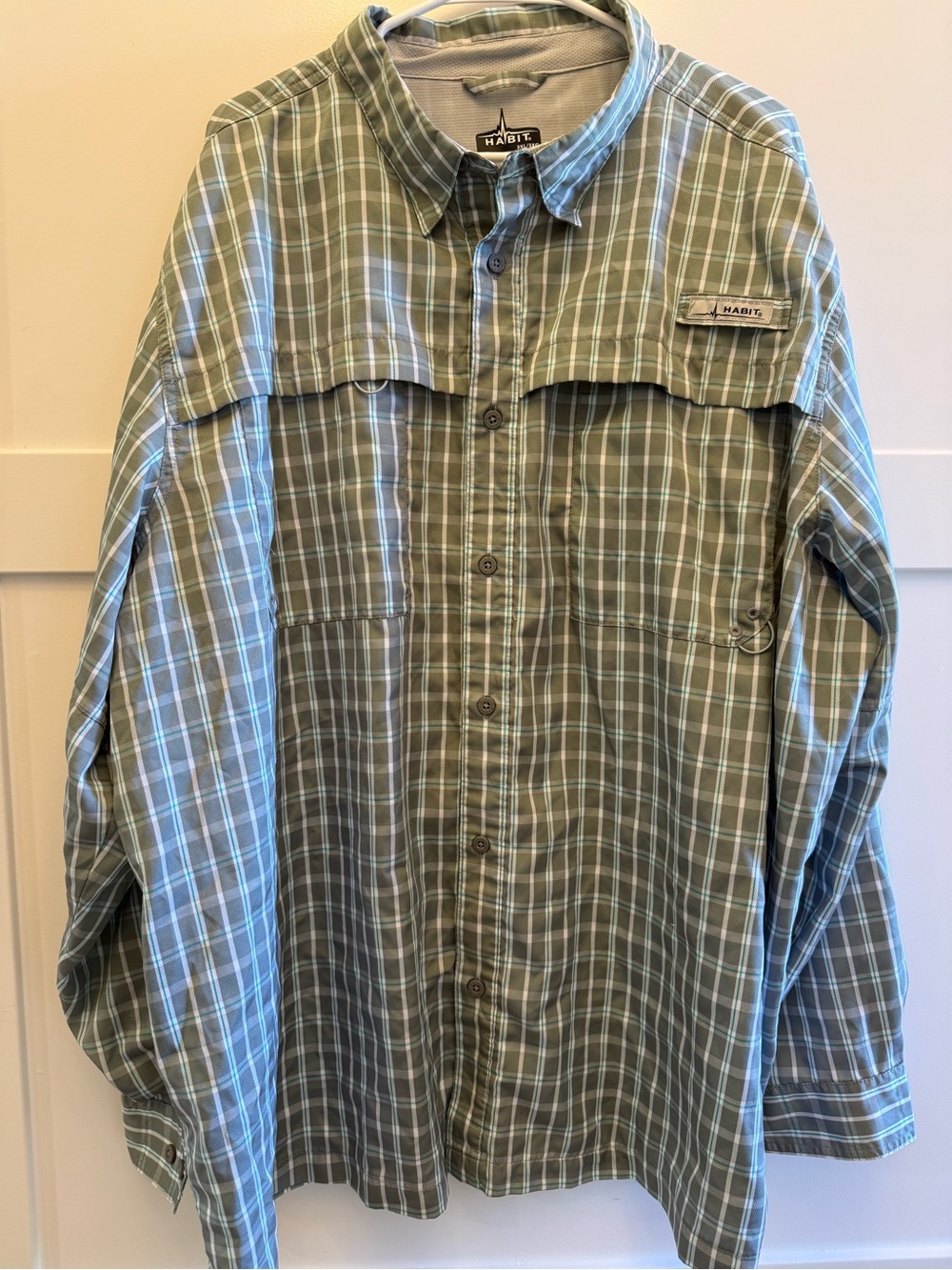 Habitat Men’s 3XL UPF 40+ Fishing Shirt Plaid Vented Outdoor Performance